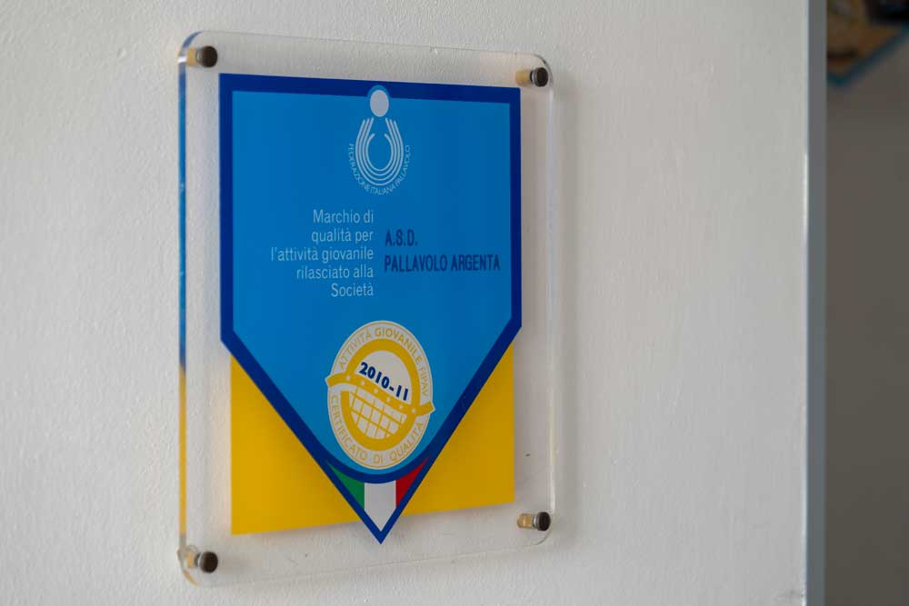 Certificato di qualità per l'attività giovanile 2010/2011 - ASD Pallavolo Argenta